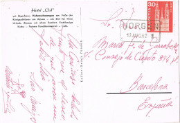 50537. Postal HORGEN (Noruega) 1962. Carteria, Post Agentur, Postablage. Vista HOTEL LISL - Storia Postale