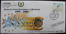 CHYPRE- Enveloppe 1er Jour + 2€ 2009 (10 Ans De L'UEM) - Cyprus