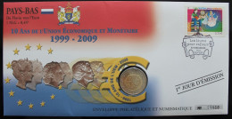 PAYS-BAS - Enveloppe 1er Jour + 2€ 2009 (10 Ans De L'UEM) - Pays-Bas
