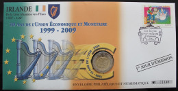 IRLANDE - Enveloppe 1er Jour + 2€ 2009 (10 Ans De L'UEM) - Irlanda