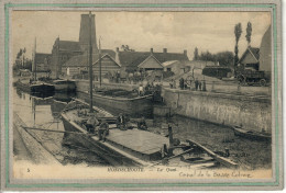 CPA (59) HONDSCHOOTE - Mots Clés: Canal De La Basse Colm, Chemin De Halage, écluse, Péniche, Port, Quai - 1915 - Hondshoote