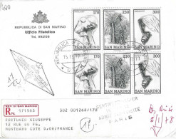 Lettre Affranchie Avec Bloc Recommander  Très Beau Affranchissement - Collections, Lots & Series