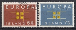 ICELAND 373-374,used,falc Hinged - 1963