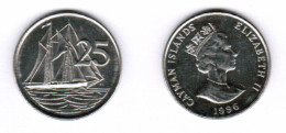 CAYMAN ISLANDS   25 CENTS 1996 (KM # 90a) #7253 - Cayman (Isole)