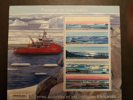 Fsat 2023 Taaf Antarctic LANDSCAPE Terre Adelie Boat Ship Ice Iceberg Ms5v Mnh - Neufs