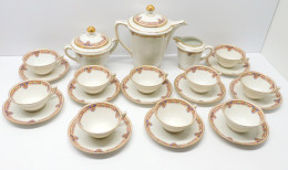 - JOLI SERVICE A CAFE ART DECO PORCELAINE LIMOGES 10 TASSES CAFETIERE SUCRIER  E - Limoges (FRA)