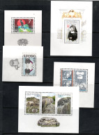 SLOVAKIA - SELECTION OF 5 SOUVENIR SHEETS MINT NEVER HINGED ,SG CAT £31.40 - Nuovi