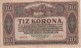 BILLETE DE HUNGRIA DE 10 KORONA DEL AÑO 1920 (BANK NOTE) - Hongrie