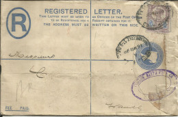 REGISTERED LETTER , 1898 , N° Y&T 99 , Timbre Perforé  + Entier Postal , Postal Stationery + Perforated Stamp - Brieven En Documenten