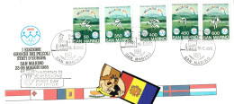 SAN MARINO 1985 5 FDC ENVELOPPE   GUIOCHI - Covers & Documents