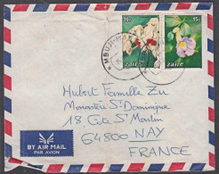 Ca0200 ZAIRE, Orchid Flower Stamps On Mbuji-Mayi Cover To France - Covers & Documents