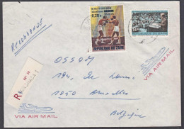 Cb0121 ZAIRE 1976, Boxing And Nouveau Regime Stamps On Registered Kinshasa Cover To Belgium - Cartas & Documentos