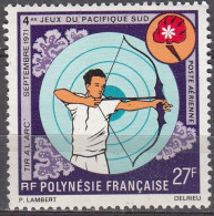 Polynésie Française 1971 Michel 138 O Cote (2005) 8.50 € 4ème Jeux Du Pacifique-Sud Tir à L'arc - Usados