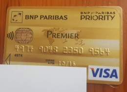 CARTE A PUCE BANCAIRE PERIMEE BNP PARIBAS PREMIER !!! - Cartes Bancaires Jetables