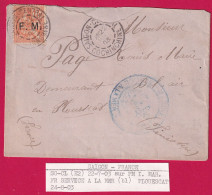 TIMBRE FM N°1 SAIGON CENTRAL COCHINCHINE 1903 SERVICE A LA MER POUR PLOUESCAT FINISTERE LETTRE COVER - Storia Postale