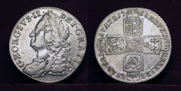 Great Britain - Shilling 1758, George II, Older Bust, Silver,  Free Shipping - Other & Unclassified