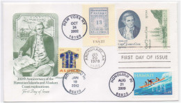 Capt. James Cook, Explorer, Explorations, Map, Ship, HIDEAKI NAKANO H.N. Perfins, HN Perfin, ONLY TWO COVER MADE - Perfins