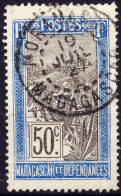 MADAGASCAR - 1927 - TàD "MORAMANGA / MADAGASCAR" Sur Yv.138 50c Bleu & Noir - TB - Oblitérés