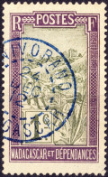 MADAGASCAR - 1912 - TàD Bleu "ANIVORANO / MADAGASCAR" Sur Yv.94 1c Violet & Olive - TB - Used Stamps