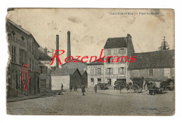 LIZY-sur-OURCQ - CPA Rare (Abimee) Place Du Marche Animee Cheval Caleche Attelage Boulangerie France Frankrijk - Lizy Sur Ourcq