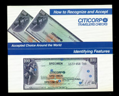 AMERICA USA CITICORP. TRAVELERS CHECKS. $ 100. SPECIMEN ,ORIGINAL SPECIMENT AND  IN EXCELLENT CONDITION. - Sonstige – Amerika