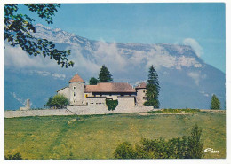 CPSM 10.5 X 15 Isère PONTCHARRA-sur-BREDA Le Château Bayard Uù Est Né Pierre Du Terrail   Au Fond Le Mont Granier - Pontcharra