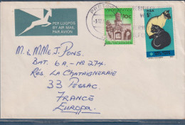 Enveloppe Afrique Du Sud RSA 2 Timbres Prétoria 3.12.1972 Vers Pessac (33 - France) - Lettres & Documents