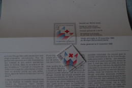 4-1002 Red Cross Croix Rouge Santé Secourisme  Timbre De Presse Press Specimen Oblitération Ronde + Notice PTT 1988 - EHBO