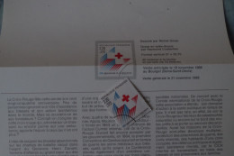 4-1002 Red Cross Croix Rouge Santé Secourisme  Timbre De Presse Press Specimen Oblitération Ronde + Notice PTT 1988 - Primo Soccorso