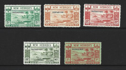New Hebrides British 1938 Lopevi Island Gold Currency Postage Due Set Of 5 Fresh Colours MLH - Nuevos