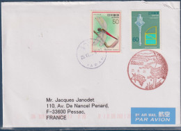 Japon Enveloppe  2 Timbres (voir Oblitération Pour Date ?) Pour Pessac (33 - France) - Brieven En Documenten