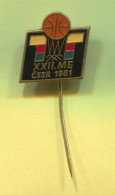 Basketball Pallacanestro Baloncesto - FIBA 1981. European Championship Czechoslovakia, Vintage Pin Badge Abzeichen - Basketball