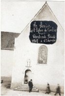 72. Carte-photo. La Sortie De L'Eglise De CONLIE. Vendredi Saint 1907 à 6 H Du Matin - Conlie