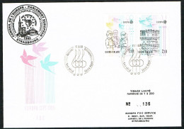 EUROPA FDC SERVICE . TIRAGE LIMITE Nr:136. DU CONSEIL DE L'EUROPE STRABOURG . HELSINKI.17.6.1985. FINLAND. - Lettres & Documents