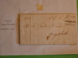 Delcampe - BU4 FRANCE BELLE LETTRE RR DEP. CONQUIS  PASSARIANO UDINE  A ZIGLATTO 1809.  + AFFRANCH.INTERESSANT++ - 1792-1815: Départements Conquis