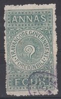 India Travancore 4A Foreign Bill Revenue Used - Travancore