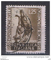 REP. VARIETA':  1953  AGRICOLTURA  -  £. 25  BRUNO  US. -  FIL. LETTERE  6/10  SX.  -  C.E.I. 703 - Varietà E Curiosità