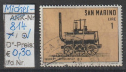 1964 - SAN MARINO - SM "Alte Lokomotiven - Zahnradlok" 1 L Schwarz/mattbraun - O  Gestempelt  - S.Scan (814o S.marino) - Used Stamps