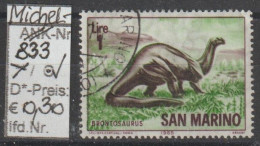 1965 - SAN MARINO - SM "Prähistorische Tiere - Apatosaurus" 1 L Mehrf. - O  Gestempelt  - S.Scan (833o S.marino) - Gebraucht