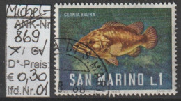 1966 - SAN MARINO - SM "Meeresfauna - Wrackbarsch" 1 L Mehrf. - O  Gestempelt  - S.Scan (869o 01-03 S.marino) - Gebruikt