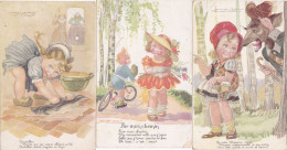 Lot De 3 Cpa - Ill - L. A . Mauzan - Cendrillon , Chaperon Rouge... - Mauzan, L.A.