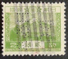 Perfin Francobollo Giappone - 1926 - 2 S - Gebraucht