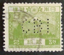 Perfin Francobollo Giappone - 1926 - 2 S - Oblitérés