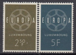 LUXEMBOURG 609-610,unused,falc Hinged - 1959