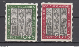 Bund 1951,Mi 139-140.Marienkirche,Postfrisch Mit Falz(D3488) - Gebraucht