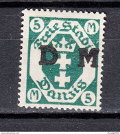 Danzig 1922,Mi D30Y, Mit Durchschlagener Druck,postfrisch Mit Falz(D3441) - Dienstzegels
