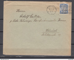 DANZIG 1925,Mi. 215  Mit MS 01.2 Auf Brief Nach Zürich(D3453) - Lettres & Documents