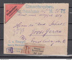 Danzig 1921, Mi 66,67,68,74 Auf Einschreiben Nachnahme Brief Nach Gross Gerau(D3391) - Cartas & Documentos