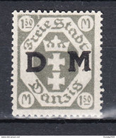 Danzig 1922,Mi D22,ABART,Aufruck M Rechtsunten,Postfrisch Miit Falz(D3295) - Dienstzegels