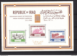 Iraq 1963,3V In Block,freedom From Hunger,sheep,trees,MNH/Postfris(L2919) - Contre La Faim